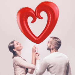 Ballon alu coeur rouge