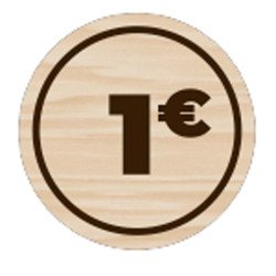 500 Jetons bois marqué