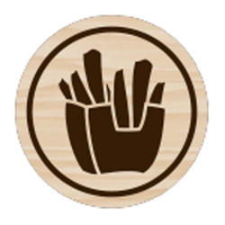 500 Jetons bois marqué