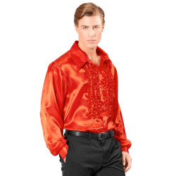 Chemise à jabot rouge M/L