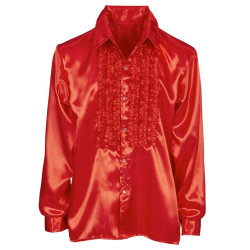 Chemise à jabot rouge M/L