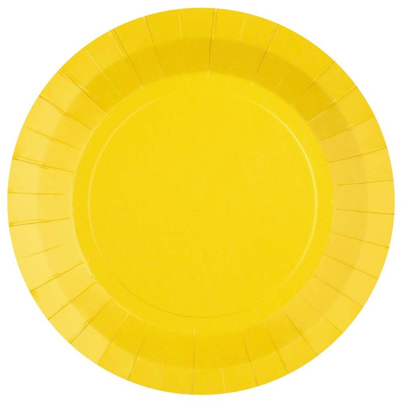 Assiettes rondes jaune