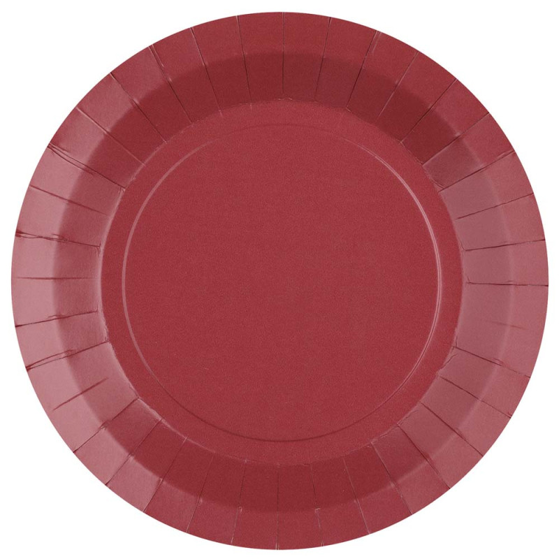 Assiettes rondes bordeaux