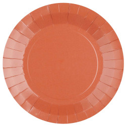 Assiettes rondes terracotta