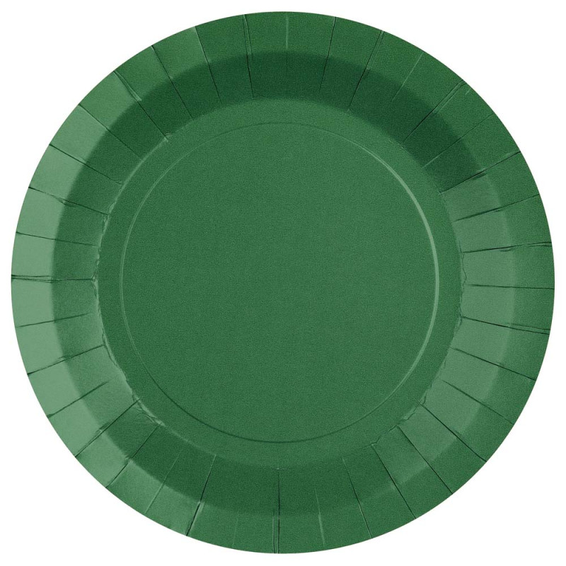 Assiettes rondes vert foncé