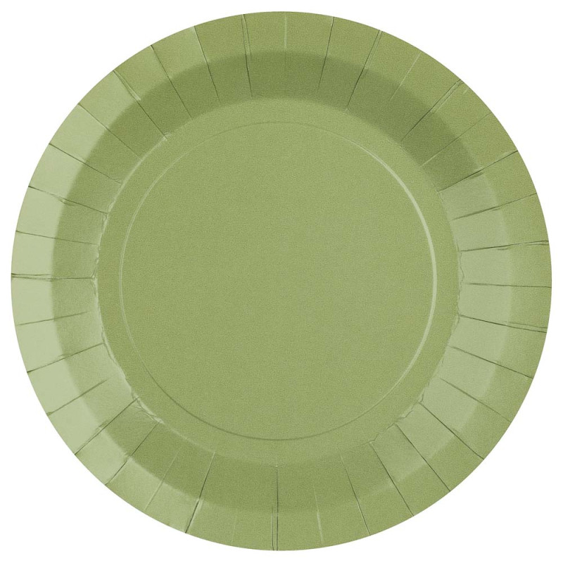 Assiettes rondes sauge
