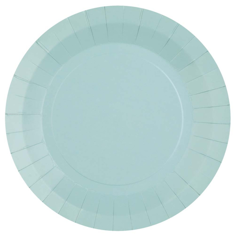Assiettes rondes bleu clair