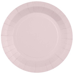 Assiettes rondes rose clair