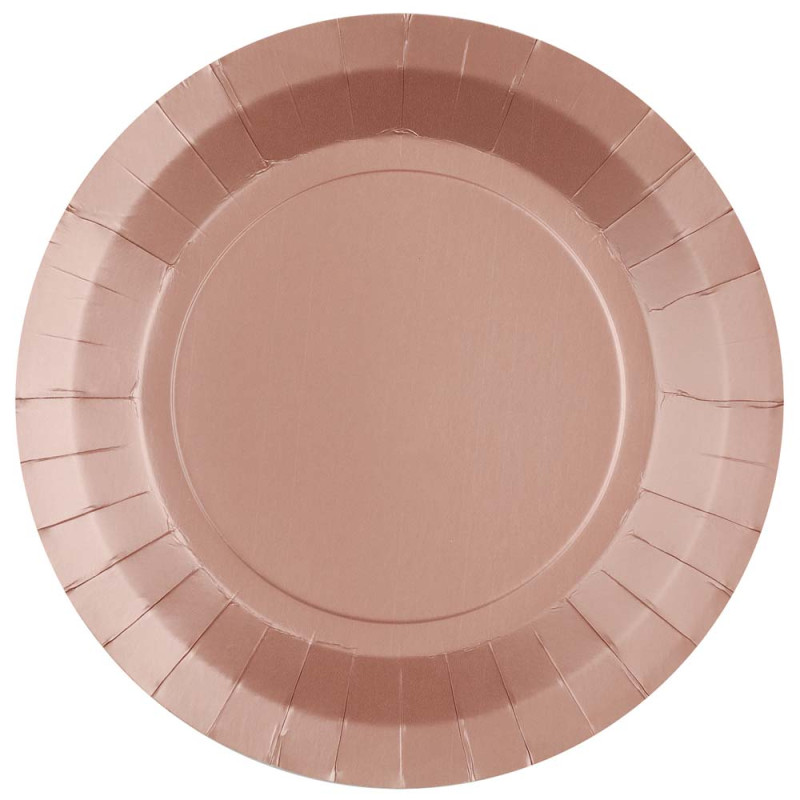 Assiettes rondes rose gold