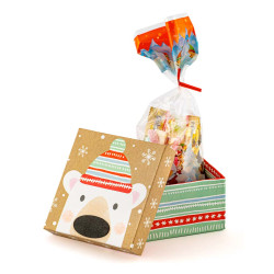 Boite carton carré Noël