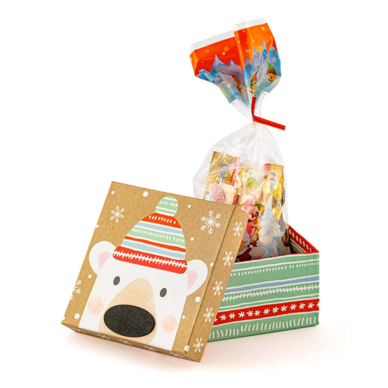 Boite carton carré Noël