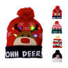 Bonnet tricot Noël lumineux