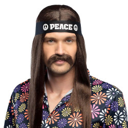 Moustache Hippie brune