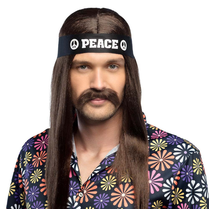 Moustache Hippie brune