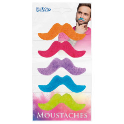 Set de 5 moustaches fluo