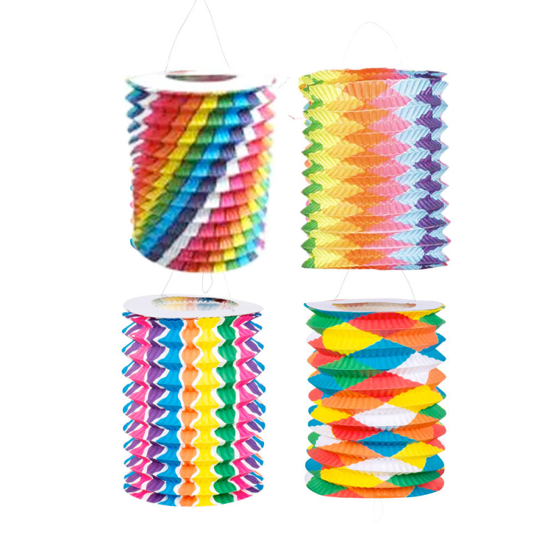 12 Lampions bariolés 13 cm