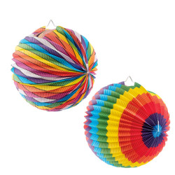 12 Lampions boule bariolés