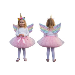 Set E. aile+tutu+tiare Rose