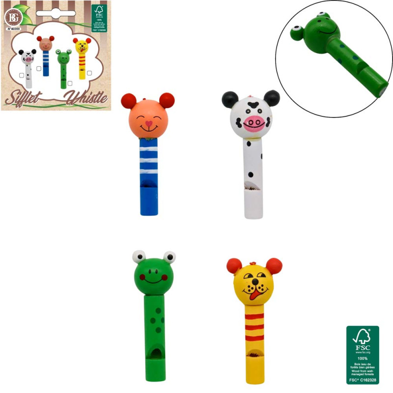 Sifflet bois animal