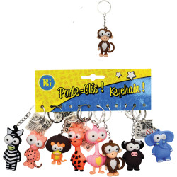 12 porte-clés animal gros yeux