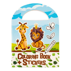 Carnet coloriage + sticker zoo