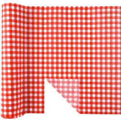 Chemin de table vichy rouge