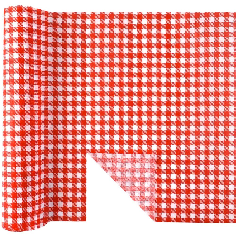 Chemin de table vichy rouge