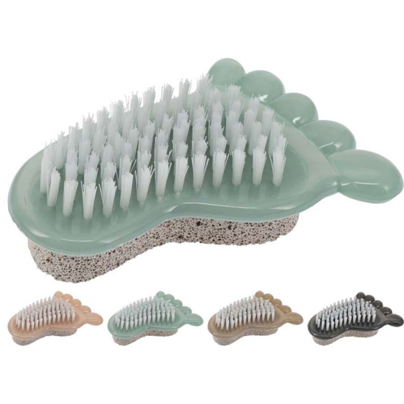 Brosse à ongles, forme pied, coloris assortis