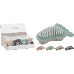 Brosse à ongles, forme pied, coloris assortis