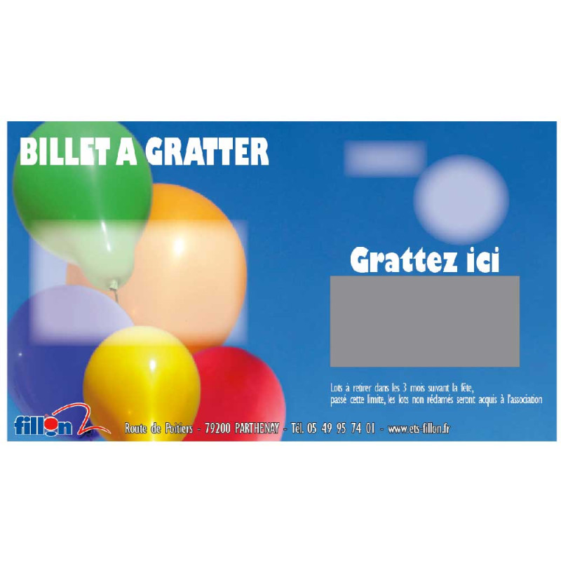 Tickets à gratter ballons