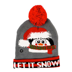 Bonnet tricot Noël lumineux