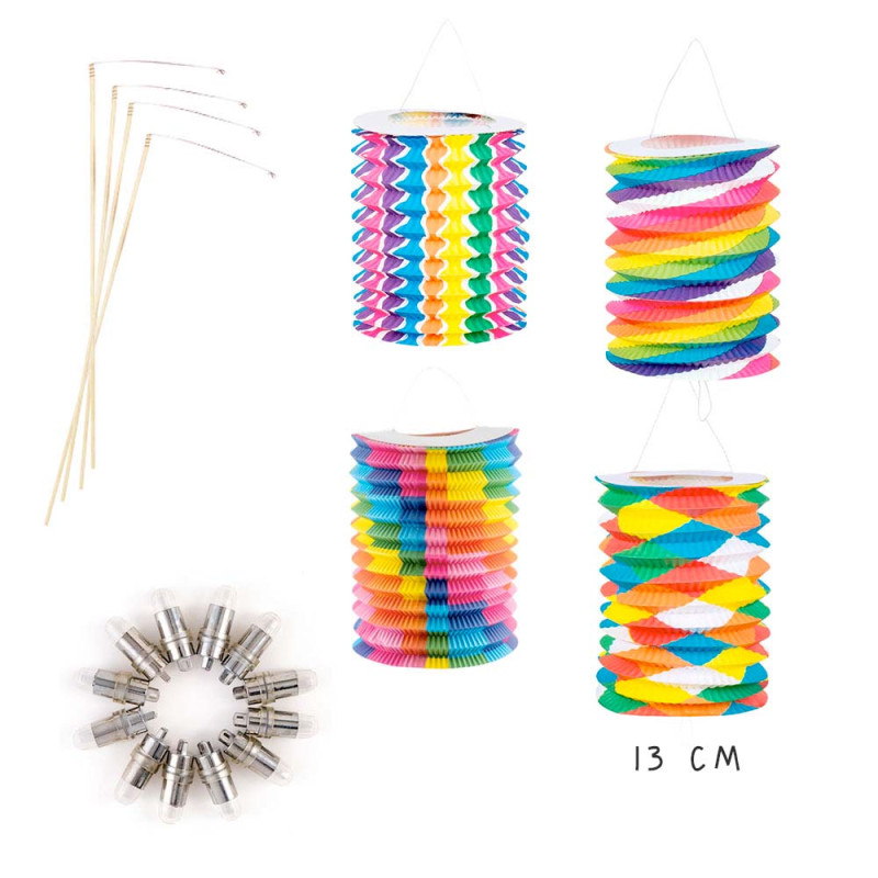 Colis lampions 13 cm LED 120 personnes