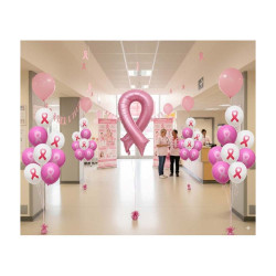 Ballon Alu. Ruban Rose 