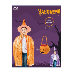 Set enfant Sorcier cape+chapeau+ sac  