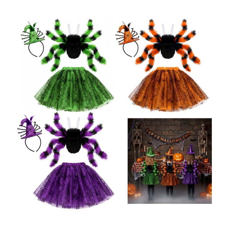 Set enfant Spidr color tutu+ailes+tiare