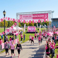 Guirlande fanions Octobre Rose 10m