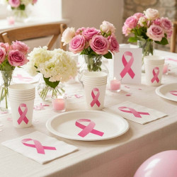 8 Gobelets Ruban rose