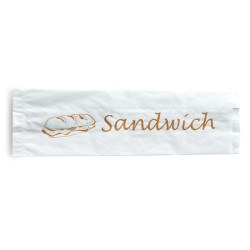 1000 sacs sandwich en papier blanc, 10x5x36 cm